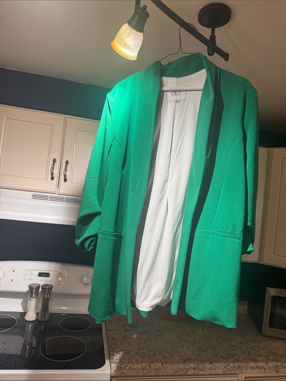 Green Open-Front Women's Blazer Jacket